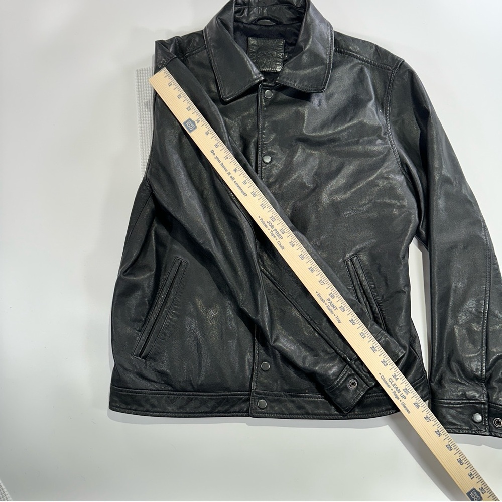 J Crew women leather jacket everyday black large - Picture 11 of 12